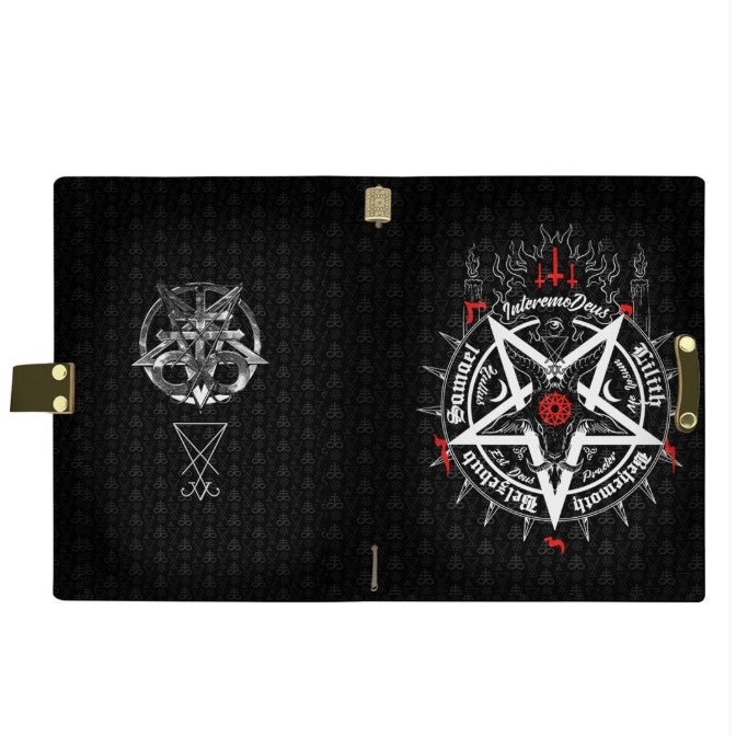 SATANIC 5 LETTERS LEATHER NOTEBOOK - PASSPORT HOLDER - WALLET