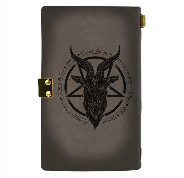 BAPHOMET LEATHER NOTEBOOK - PASSPORT HOLDER - WALLET