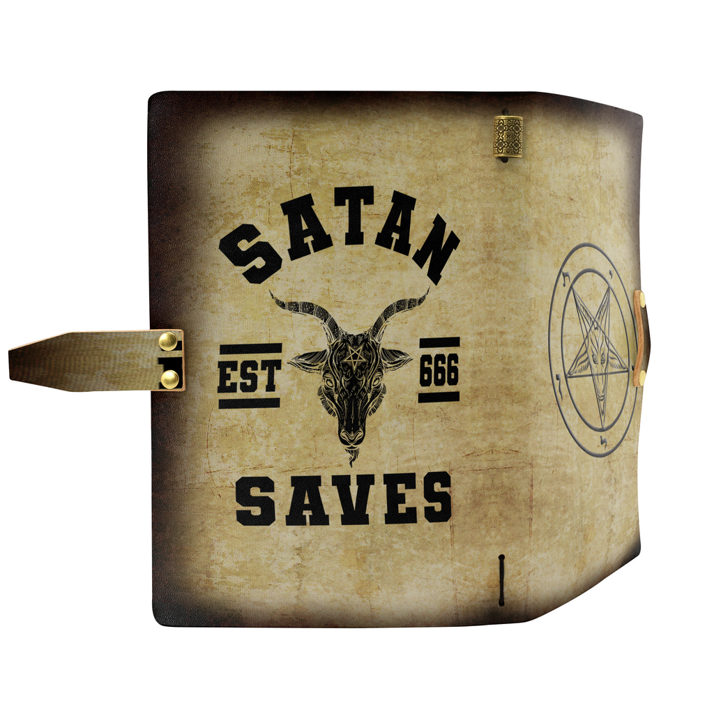 SATANIC LEATHER NOTEBOOK - PASSPORT HOLDER - WALLET