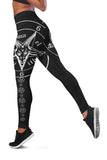 Satanic Pentagram Black Printed Leggings