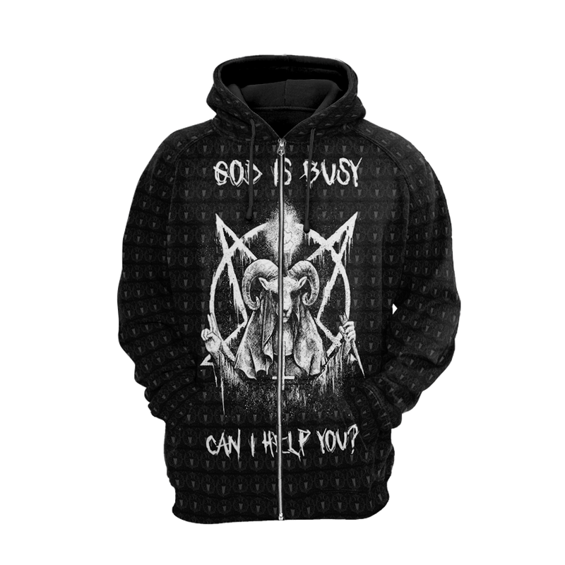 Can I Help You Hoodie Raglan Sleeve Zip-up