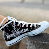 Unisex High Top Canvas Shoes - Hail Satan