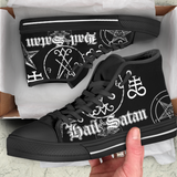 Unisex High Top Canvas Shoes - Hail Satan