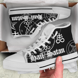 Unisex High Top Canvas Shoes - Hail Satan