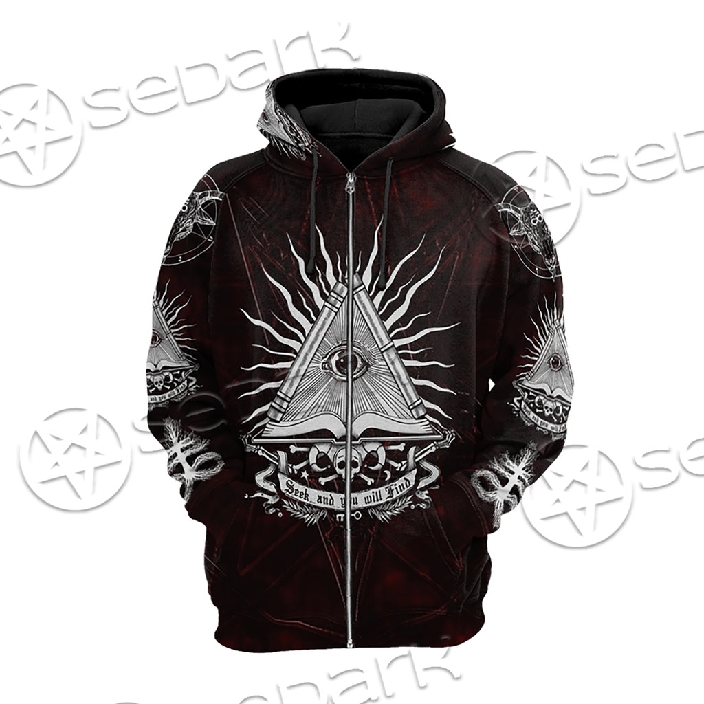 All Seeing Eye Hoodie Raglan Sleeve Zip-up
