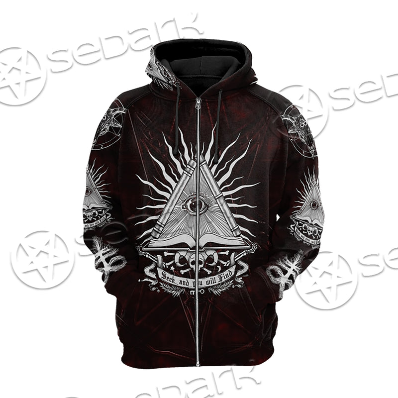 All Seeing Eye Hoodie Raglan Sleeve Zip-up