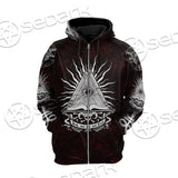 All Seeing Eye Hoodie Raglan Sleeve Zip-up