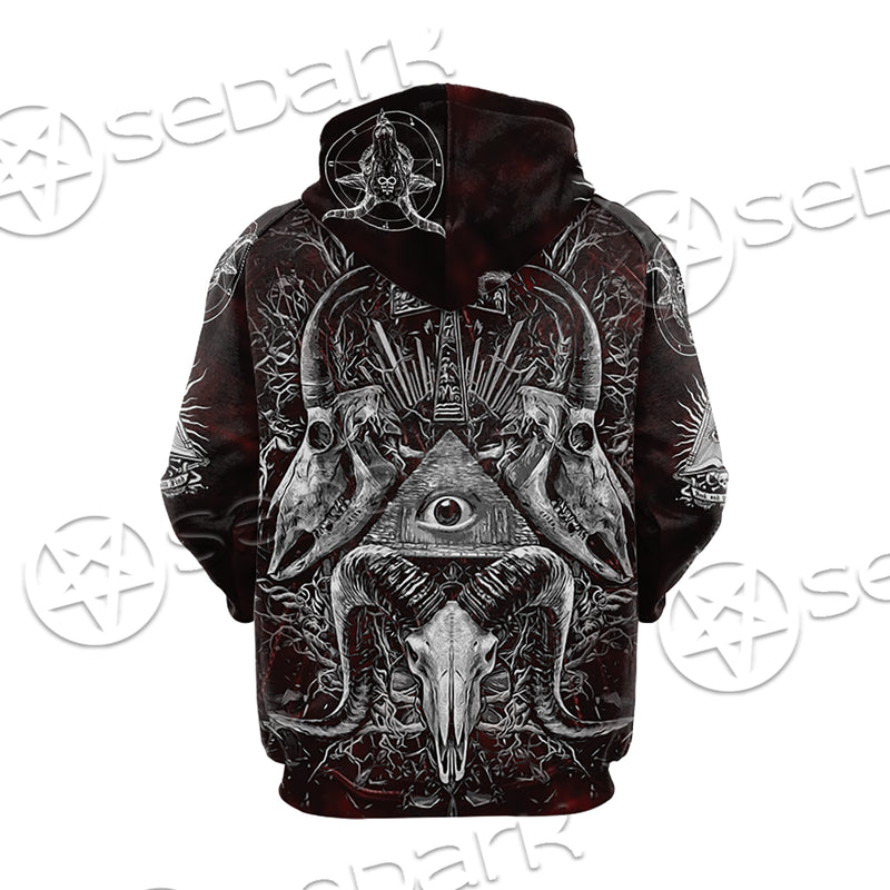 All Seeing Eye Hoodie Raglan Sleeve Zip-up