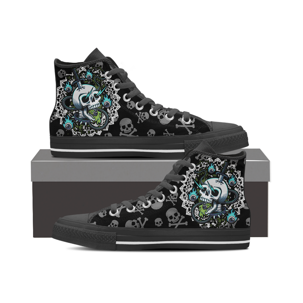 Skull Devil High Top Canvas Shoes