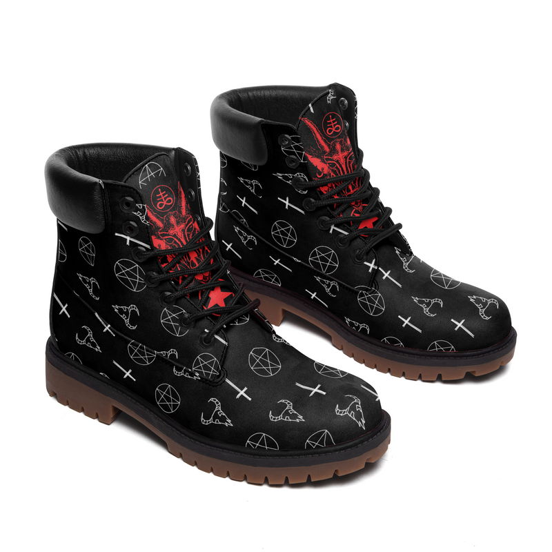 Satanic Occult Symbols All Season Boots (MEN)