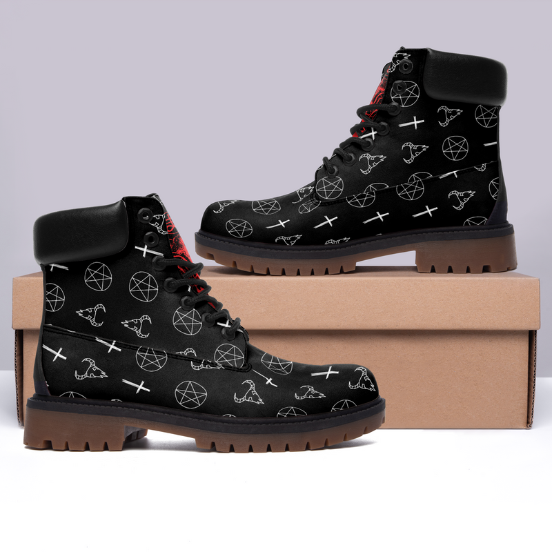 Satanic Occult Symbols All Season Boots (MEN)