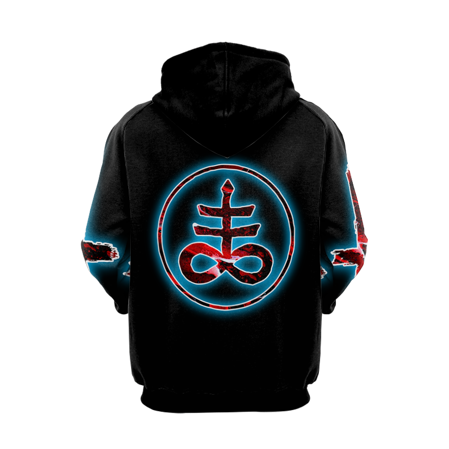 Satanic Hoodie Raglan Sleeve Zip-up 0106-4