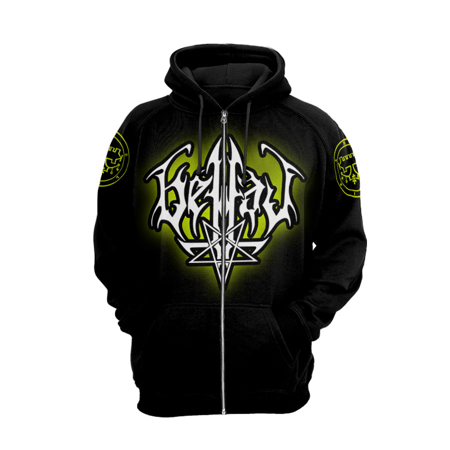 Belial Hoodie Raglan Sleeve Zip-up