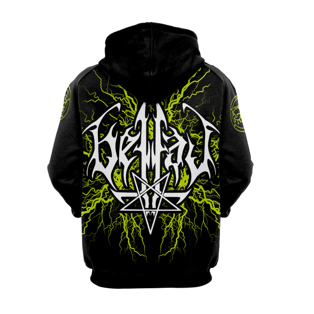 Belial Hoodie Raglan Sleeve Zip-up