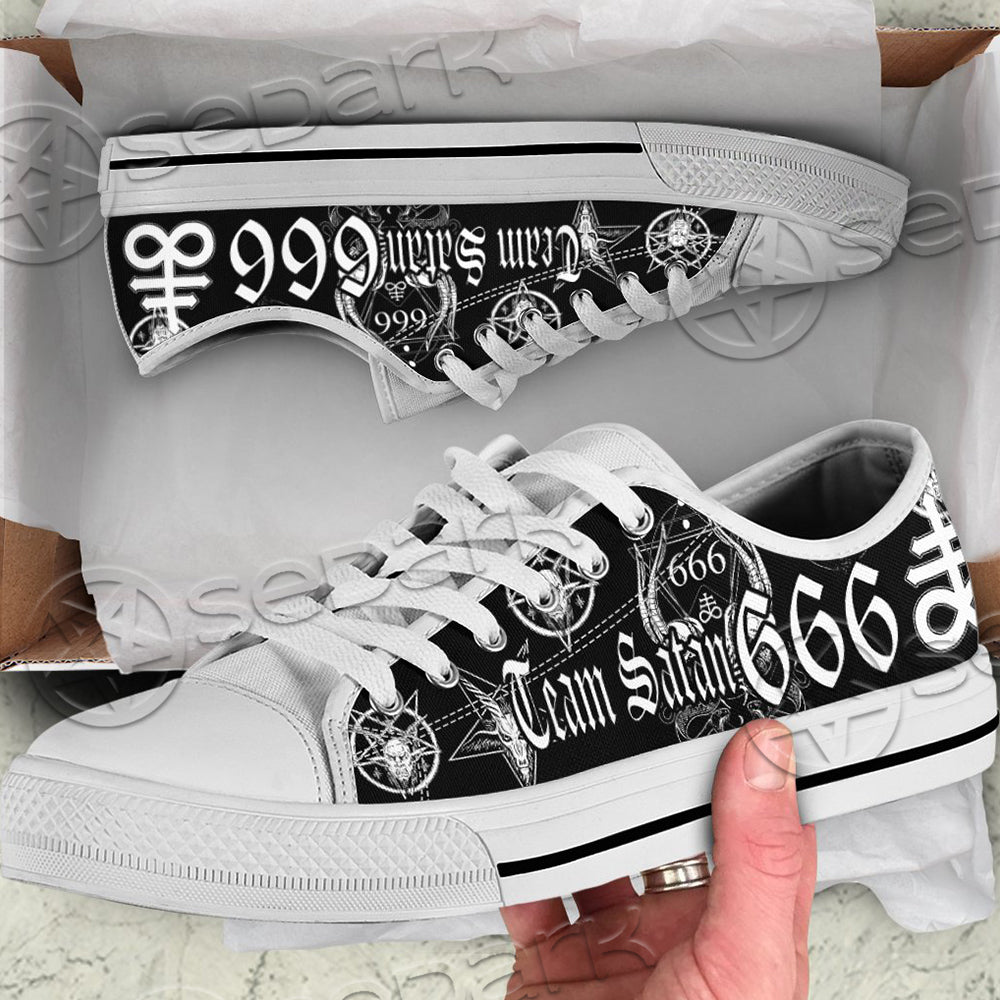 Satanic 666 Lucifer Low Top Canvas Shoes