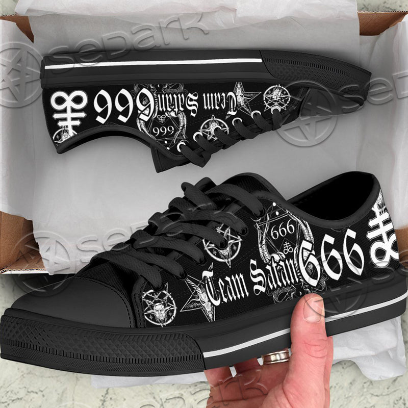 Satanic 666 Lucifer Low Top Canvas Shoes