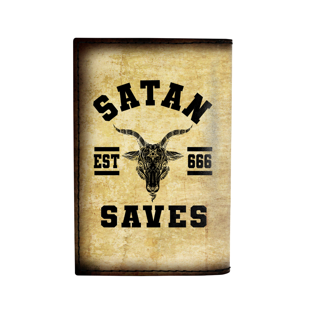 SATANIC LEATHER NOTEBOOK - PASSPORT HOLDER - WALLET