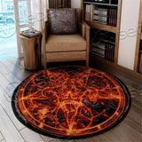 Sigil Of Fire Baphomet SED-0338A Round Carpet
