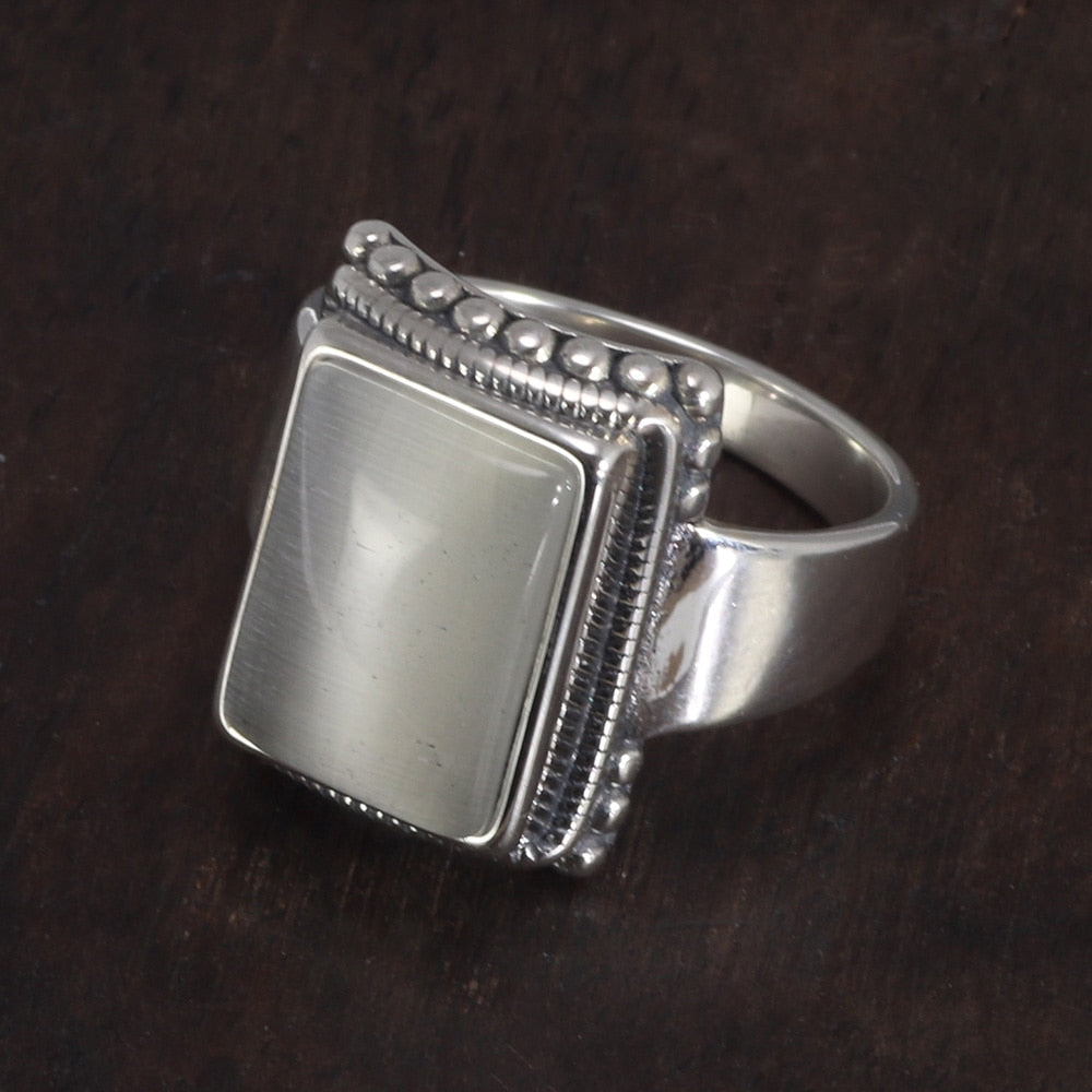 Solid 925 Sterling Silver Lucifer Rings with Black Onyx Natural Stone Handmade Statement Ring A3256803465372180