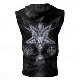3D ALL OVER SATANIC Zip Sleeveless Hoodie