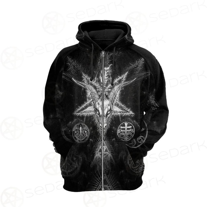 3D ALL OVER SATANIC Hoodie Raglan Zip