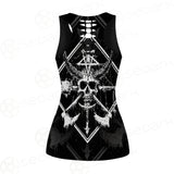 3D All Over Satanic Skull SDN-1002 Hollow Out Tank Top