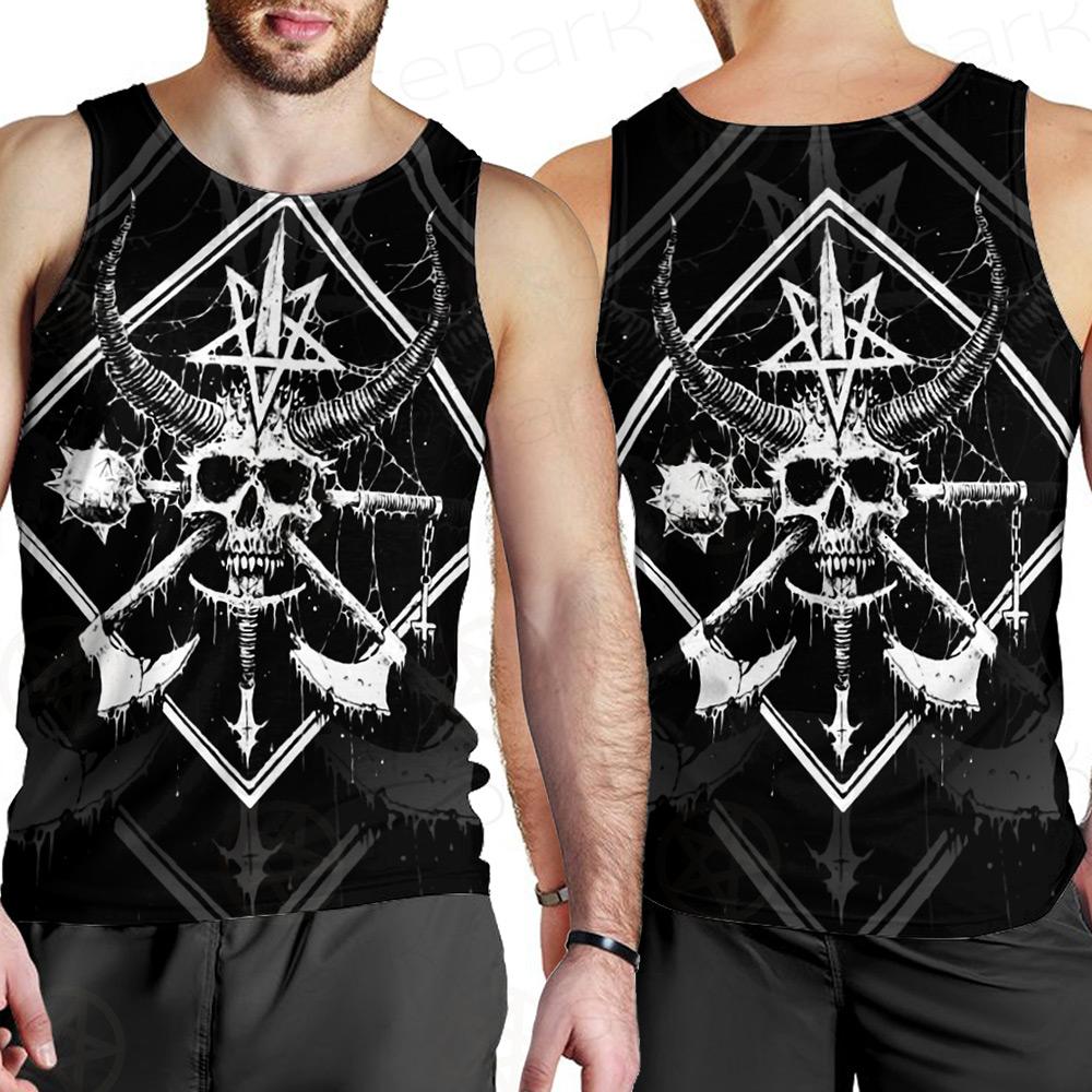 3D All Over Satanic Skull SDN-1002 Men Tank-tops