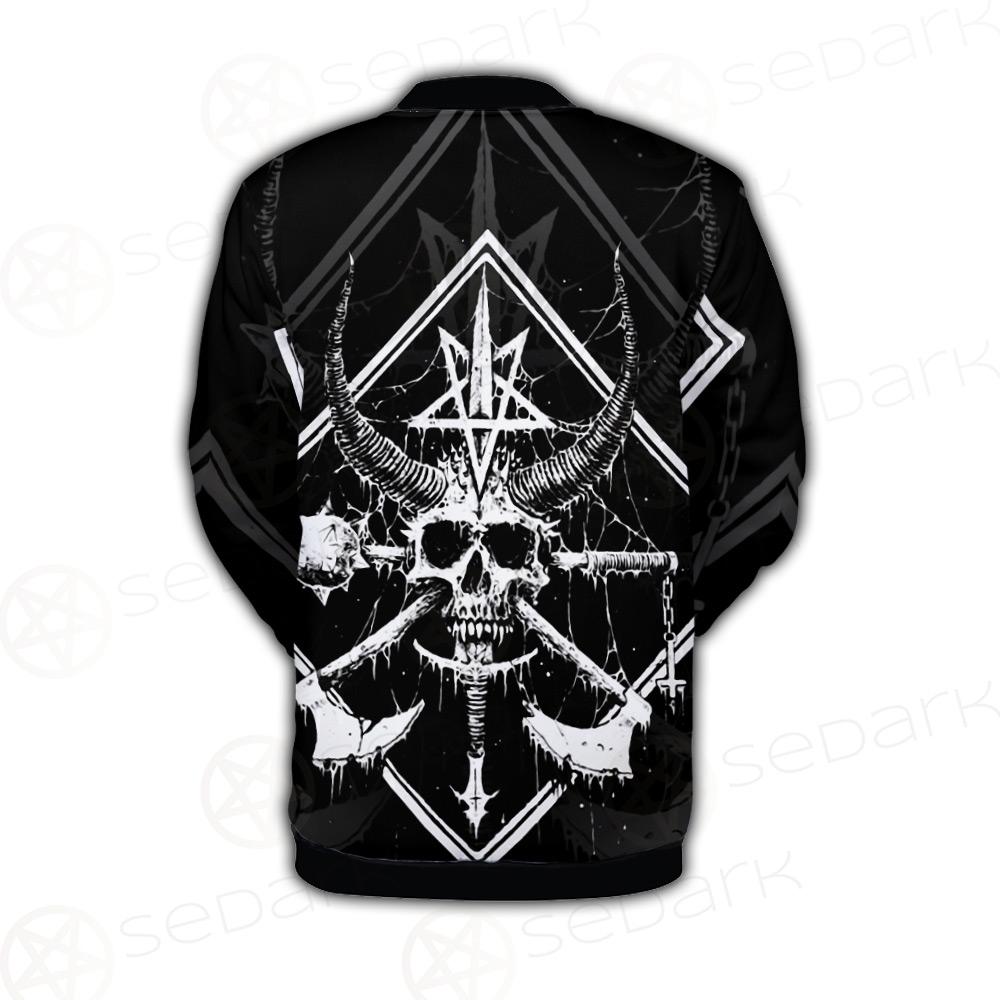3D All Over Satanic Skull SDN-1002 Button Jacket
