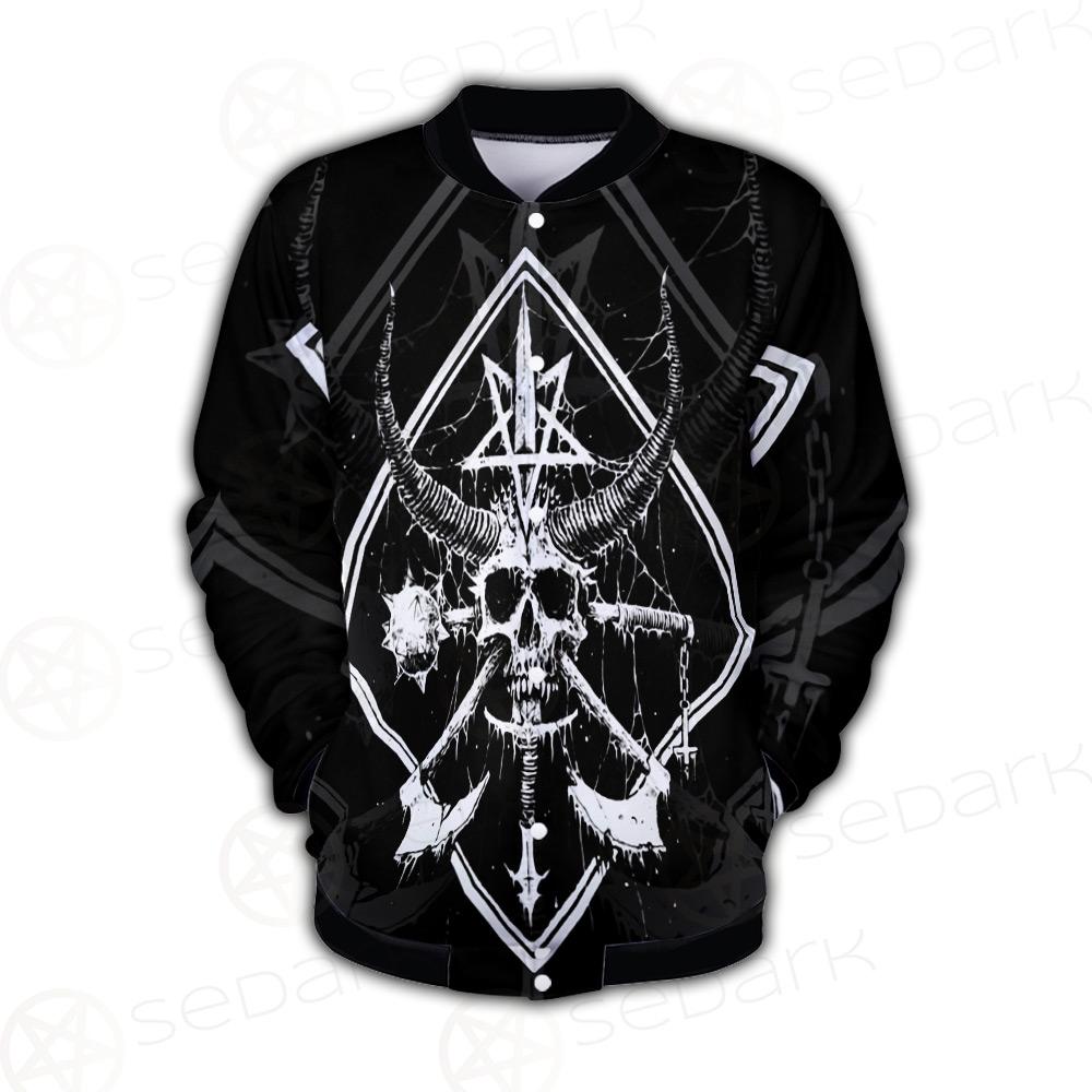 3D All Over Satanic Skull SDN-1002 Button Jacket