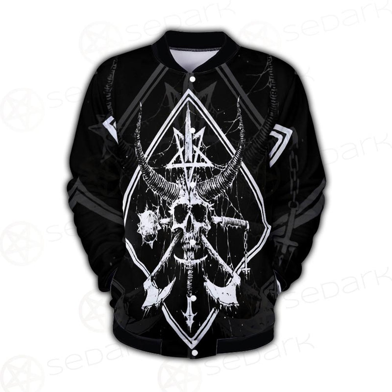 3D All Over Satanic Skull SDN-1002 Button Jacket