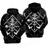 3D All Over Satanic Skull SDN-1002 Hoodie Raglan