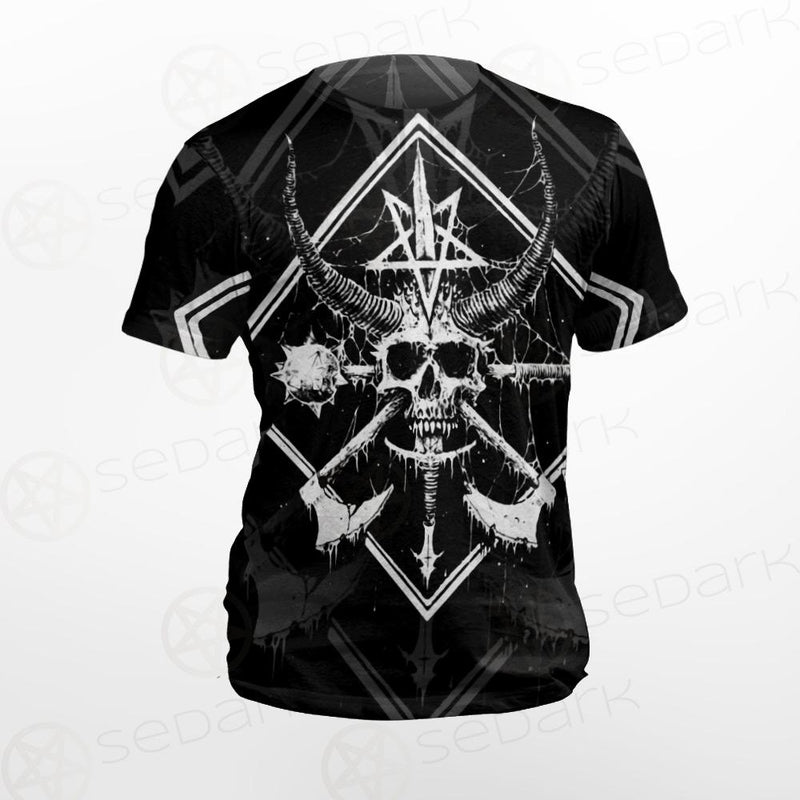 3D All Over Satanic Skull SDN-1002 Unisex T-shirt