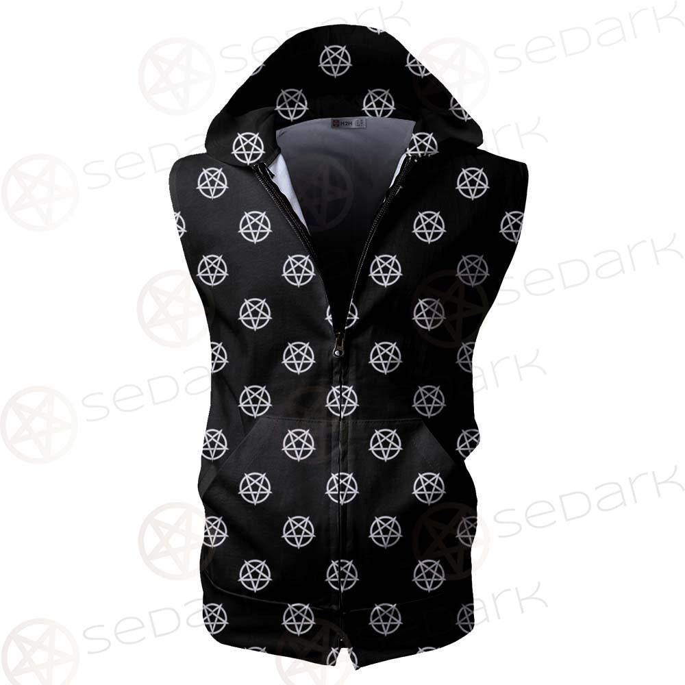 Pentagram Star SDN-1007 Zip Sleeveless Hoodie