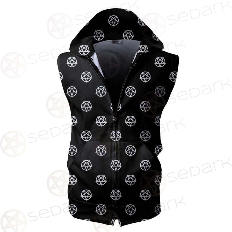 Pentagram Star SDN-1007 Zip Sleeveless Hoodie
