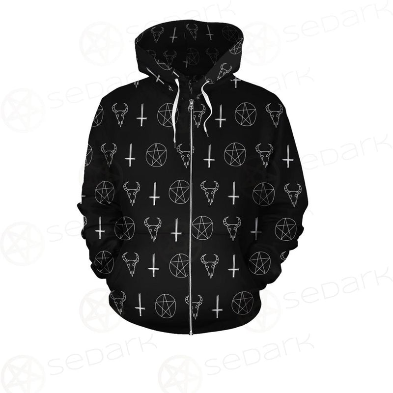 Satanic Symbol Zip-up Hoodies