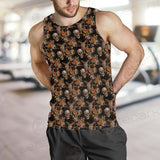Bull Human Skull Roses SDN-1009 Men Tank-tops