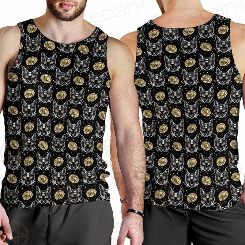 Four Eyed Cat Roses SDN-1011 Men Tank-tops