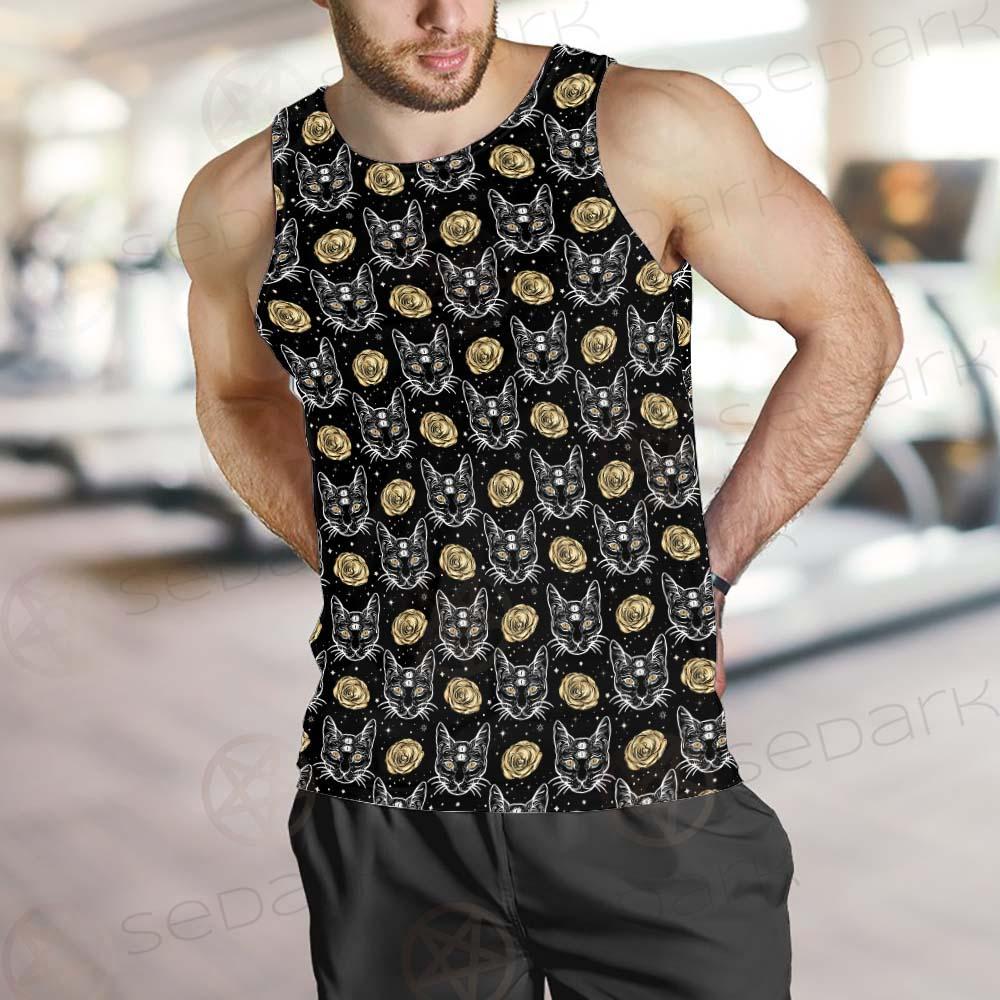 Four Eyed Cat Roses SDN-1011 Men Tank-tops