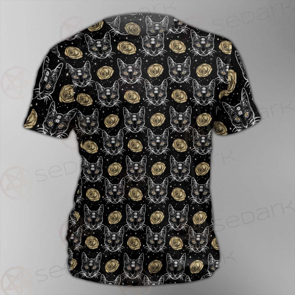 Four Eyed Cat Roses SDN-1011 Unisex T-shirt