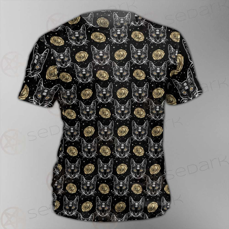 Four Eyed Cat Roses SDN-1011 Unisex T-shirt