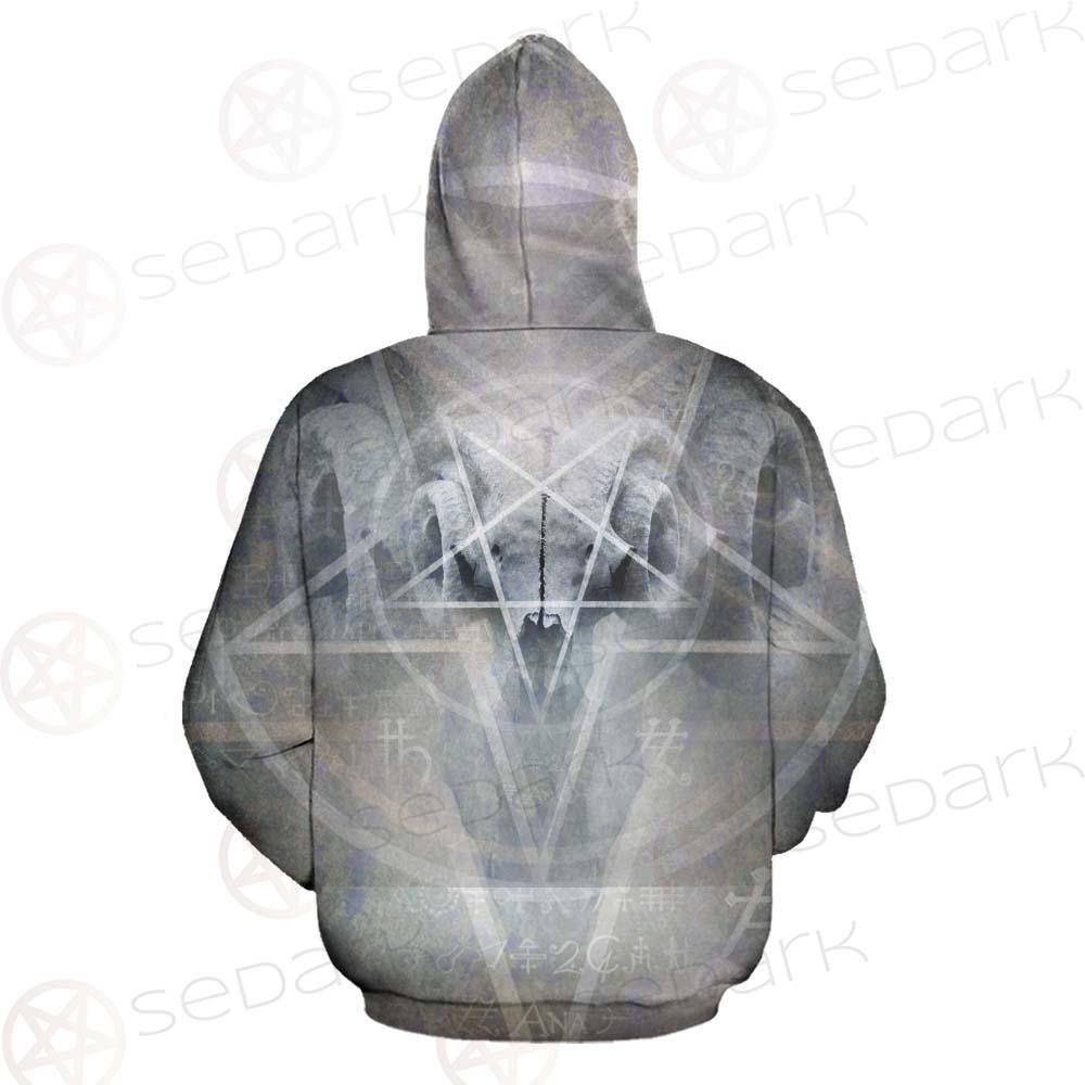 Black Mass Montage Occult Goat Skull SDN-1012 Hoodie Allover