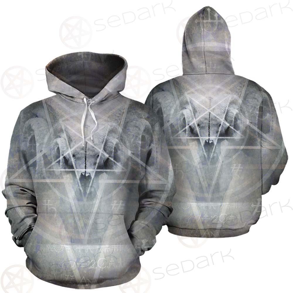 Black Mass Montage Occult Goat Skull SDN-1012 Hoodie Allover