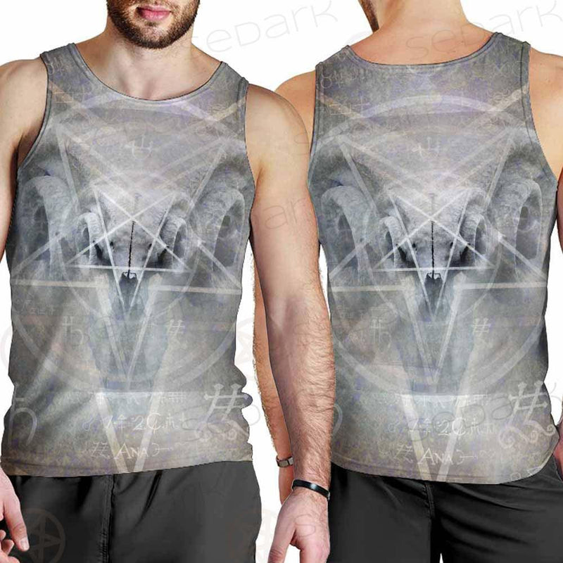 Black Mass Montage Occult Goat Skull SDN-1012 Men Tank-tops