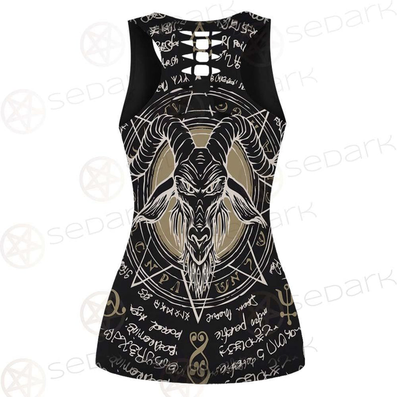 The Symbol Baphomet Of Satanism Baphomet SDN-1013 Hollow Out Tank Top