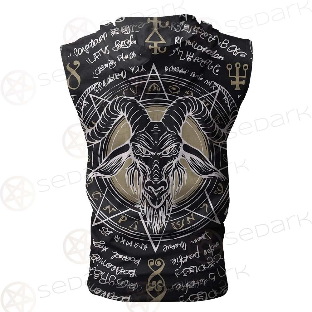 The Symbol Baphomet Of Satanism Baphomet SDN-1013 Zip Sleeveless Hoodie