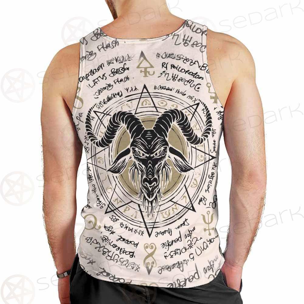 Horned Goat And Octagonal Star SDN-1014 Men Tank-tops