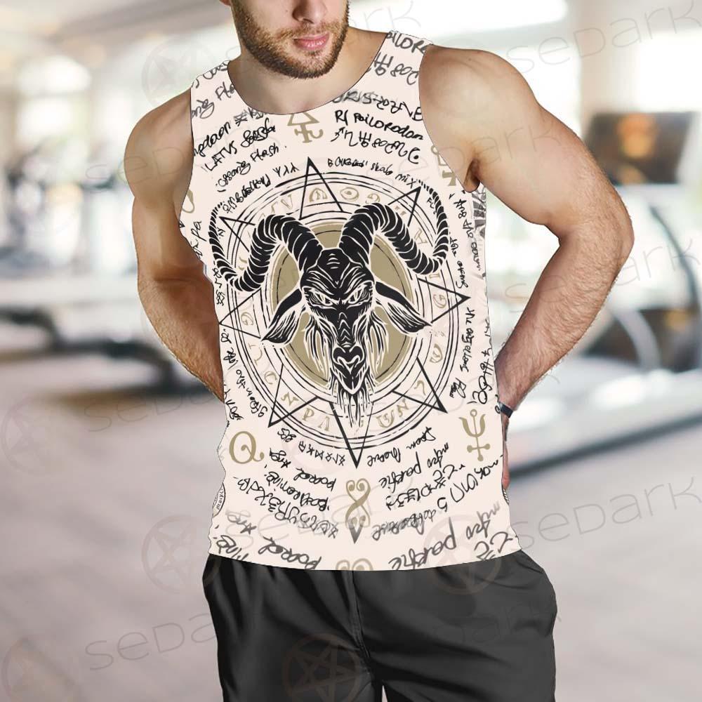 Horned Goat And Octagonal Star SDN-1014 Men Tank-tops