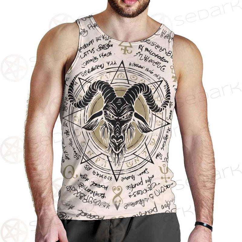Horned Goat And Octagonal Star SDN-1014 Men Tank-tops