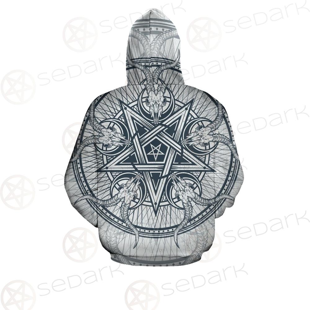 Goat Skulls And Star Rays SDN-1015 Hoodie Allover