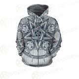 Goat Skulls And Star Rays SDN-1015 Zip-up Hoodies